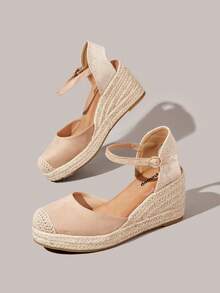 Styleloop Sepatu Wedges & Platform Wanita, Gaya Bohemian, Liburan Pantai, Nuansa Barat, Pakaian Musim Panas, Perlengkapan Perjalanan - Aprikot - View 6