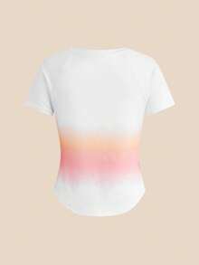 Cheerettes Women's Gradient Color Raglan Short Sleeve Sports T-Shirt - Multicolor - View 10