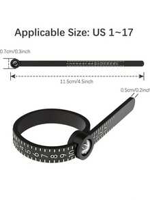 1PC Size 1-17 Durable Plastic Reusable Accurate Easy Read Portable Ring Sizing Measuring Gauge For Jewelry Sizing Engagement Wedding Anniversary Gift Finger Measurement Tool - Multicolor - View 5