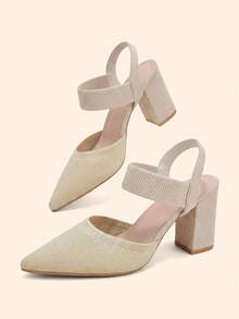 CUCCOO BASICS Zapatos de mujer de tacón alto en color albaricoque clásico y con correa de tobillo desmontable, ideales para el uso diario, vacaciones de primavera y verano, rebajas de verano, Navidad, otoño y Año Nuevo - Albaricoque - Ver 3