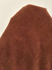 SHEIN PETITE Women's Solid Color Pocket Casual Versatile Knee Length Shorts Bar Daily Work Shades Of Brown Autumn,Shorts For Women,Petite,Office Casual,Vacation - Brown - View 15
