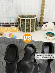 1 buah Tempat Pakan Jerami untuk Guinea Pig, Rak Jerami Kelinci, Dispenser Pakan Hewan Kecil dengan Gaya Warna Acak, Aksesori Kandang Hewan Peliharaan Tahan Lama untuk Memberi Makan Kelinci dan Chinchilla, Pengisi Kaos Kaki Natal, Ide Hadiah Liburan yang Wajib Dimiliki - MultiWarna - View 4
