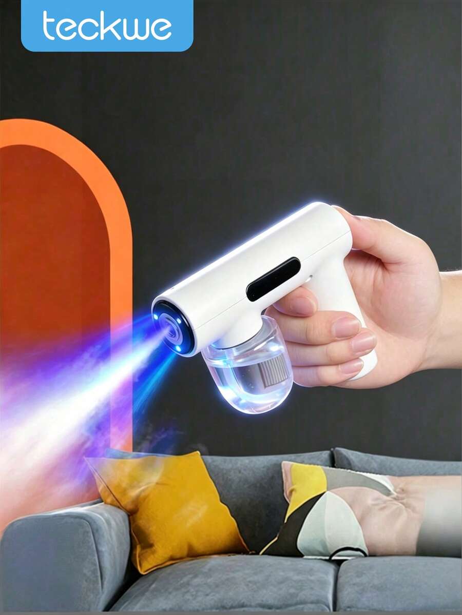 Teckwe Mini Portable Rechargeable Sprayer, 1.69oz Nano Blue Light Sprayer, Handheld Powerful Sprayer, 1200mAh Battery Capacity, Suitable For Use In Cars, Schools, Bedrooms, Clothing, Express Delivery, Etc.
