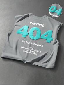 PAVTROS Camiseta sin mangas casual de verano para hombre con estampado de eslogan - Gris - Ver 3