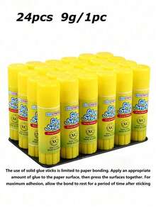 10 buah (9g) Stik Lem Padat PVA, Untuk Menempelkan Kertas Tipis, Amplop, Dokumen, Kartu Buatan Tangan, Kertas Ujian, Catatan, Scrapbooking, Perlengkapan Sekolah & Kantor Kembali ke Sekolah - kuning - View 12