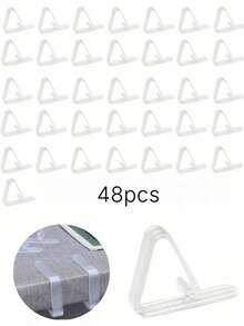 36/48Pcs Transparent Tablecloth Clips, Non-Slip Plastic Table Clamp, Practical Accessories For Home, Outdoor, Restaurant And Camping - Multicolor - View 15