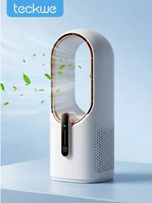 Teckwe Bladeless Desktop Fan, USB Rechargeable Quiet Table Cooling Fan With Touch Digital Display, Portable Mini Leafless Air Circulator Fan For Bedroom Office Desk Summer Heat Relief - Tower Fan - View 1