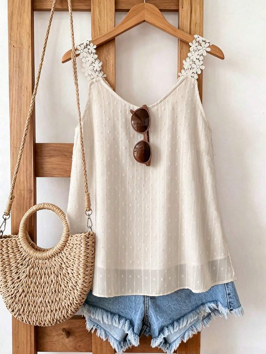 EMERY ROSE Top de tanque sin mangas sencillo de uso diario para mujeres en unicolor - Albaricoque - Ver 1