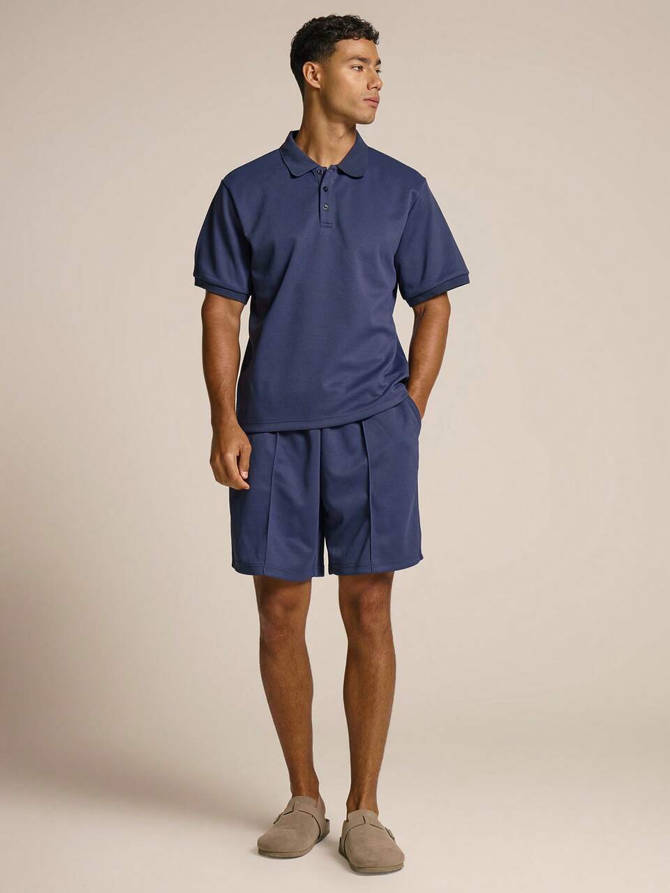 Oversized Drop Shoulder Polo Shirt With Matching Jogger Short Spring Summer Essentials