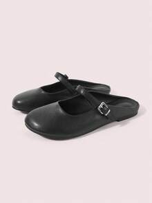 CUCCOO DOLLMOD Ladies Gentle Bow Women's Satin Low Vamp Mules Shoes Fall Shoes - Black - View 2