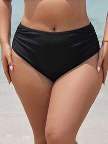 Swim Vcay Springbreak New Leopard Print Drawstring Back Design Women's Swimsuit Bottom, Summer Beach Vacation - Black - View 2