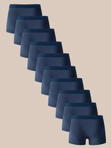 EverLounge 10pcs Men's Colorblock Casual Everyday Boxer Briefs - Navy Blue - View 2