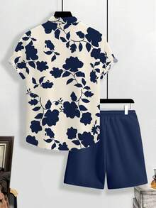 Alderstead Men Floral Print Short Sleeve Shirt, Top For Beach Vacation, Parties, Daily Wear, Travel, Outdoor Gatherings, Summer Outings - Multicolor - View 2