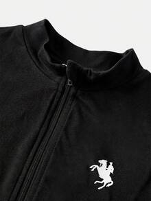 SHEIN 青少年女孩日常休閒多件套裝 粉色與黑色 2件式夾克 秋冬穿搭 - 彩色 - 查看 7