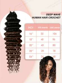 Boho Braids 波西米亚风辫子奇迹结真人钩针编织发，深波浪18英寸120克羽毛钩针编织真人发，女士专用，预先分离，隐形湿发钩针编织接发 T1B/4 - T1B/4# - 查看 6