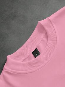 PAVTROS Maglietta da uomo streetwear con testo in schiuma 3D in inglese, molto venduta, per festival musicali all'aperto, uso quotidiano, riunioni con amici, regalo per fidanzato/marito, regalo per anniversario, taglie forti - Rosa - Visualizzare 6