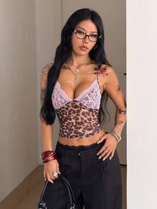 Coolane 女款春夏時尚性感休閒Y2k優雅約會蕾絲彈性上衣 - 彩色 - 查看 4