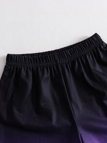 SHEIN 夏季可愛印花圓領套頭運動背心與短褲兩件套，小男孩無袖休閒運動套裝，上衣與短褲，黑色 - 彩色 - 查看 6