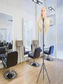 Satu Tripod yang Dapat Diatur dan Kokoh, Tinggi 50/110/160 Cm, Ringan dan Portabel, Cocok untuk Salon Rambut, Cosplay, Pajangan Rumah, Salon Kecantikan, Penataan Wig, Meja Rias, dan Rak Penyimpanan. - Hitam - View 6