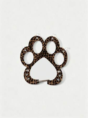 Anime 1 pezzo Portachiavi a forma di zampa di gatto, portachiavi in acrilico con stampa leopardata stile Y2K,