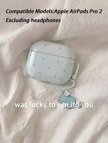 Pastel Blue Polka Dot Wireless Earbuds Case With Cute Cat Pendant, Soft Protective Cover For Gen 1/2/3/4 & Pro Series - Multicolor - View 13