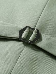 Manfinity Mode Conjunto de chaleco y pantalones de negocios casual para hombres para ir al trabajo - verde menta - Ver 4