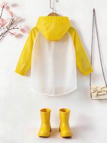 Fun Printed Children's Hooded Waterproof | Light, And Water Resistant - Yellow - View 3