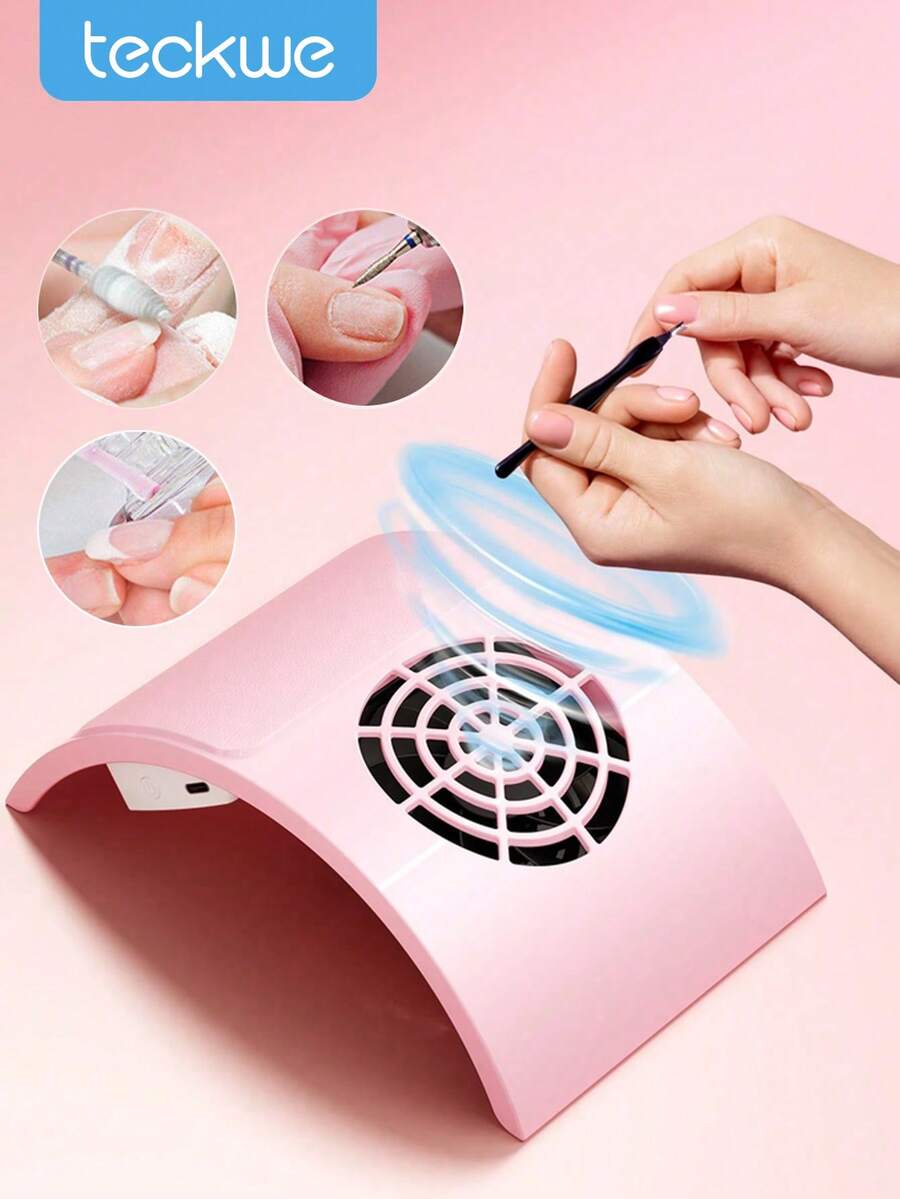 Teckwe USB Powered Nail Dust Collector With 2 Reusable Filters - Portable 858-M5 Acrylic Nail Dust Extractor Fan (Plug And Play) Nail Art Tool - White - Multicolor - View 1