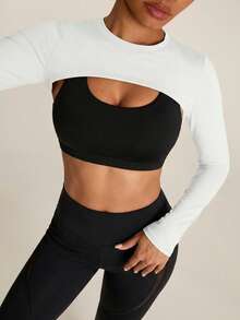 SHEIN BAE Women Sports Tees & Tanks Plain - Putih - View 5