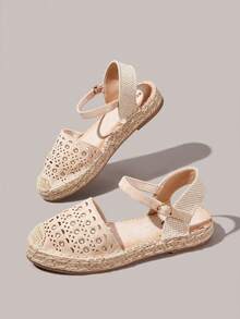 Styleloop Fashion Apricot Hemp Rope Bottom Women's Flat Sole Shoes Comfortable And Breathable Commuting Suitable For Outdoor Vacation Travel Beach Shopping Dail - Apricot - View 4