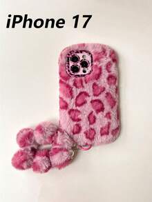 1pc Personalized Leopard‑Print Fluffy Bracelet Phone Case With Lens Bracket, Warm Autumn‑Winter Style, Compatible With IPhone 17 Pro Max/16 Pro/15/14/13/12/11 - Multicolor - View 12