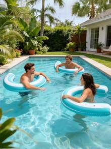 2pcs New Style Striped U-Shaped Inflatable Swim Ring, Arch Ergonomic Pool Float, Thickened PVC Floating Device, Summer Essential Water Float For Pool Entertainment - Multicolor - View 5