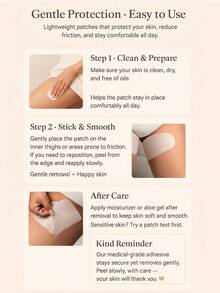 Unisex Disposable Thigh Anti-Chafing Protector Strips, Plus Size Ultra-Thin Invisible Soft Breathable Sweatproof Thigh Friction Prevention Patches, Easy Apply & Remove, Ideal For Running Hiking Travel Daily Dresses Shorts - Thin style - View 5