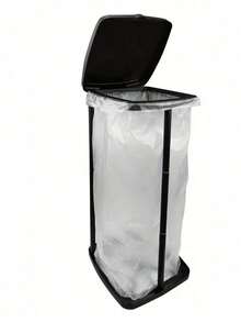 1pc Foldable Plastic Trash Can | Adjustable Height Portable Trash Bag Holder | Rectangular Non-Electric Outdoor And Kitchen Garbage Bin | Multi-Functional Expandable Trash Bag Rack - Multicolor - View 8