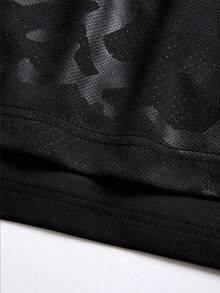 Gym Rark Men's Letter Print Drawstring Waist Sports Shorts, Gym - Black - View 6