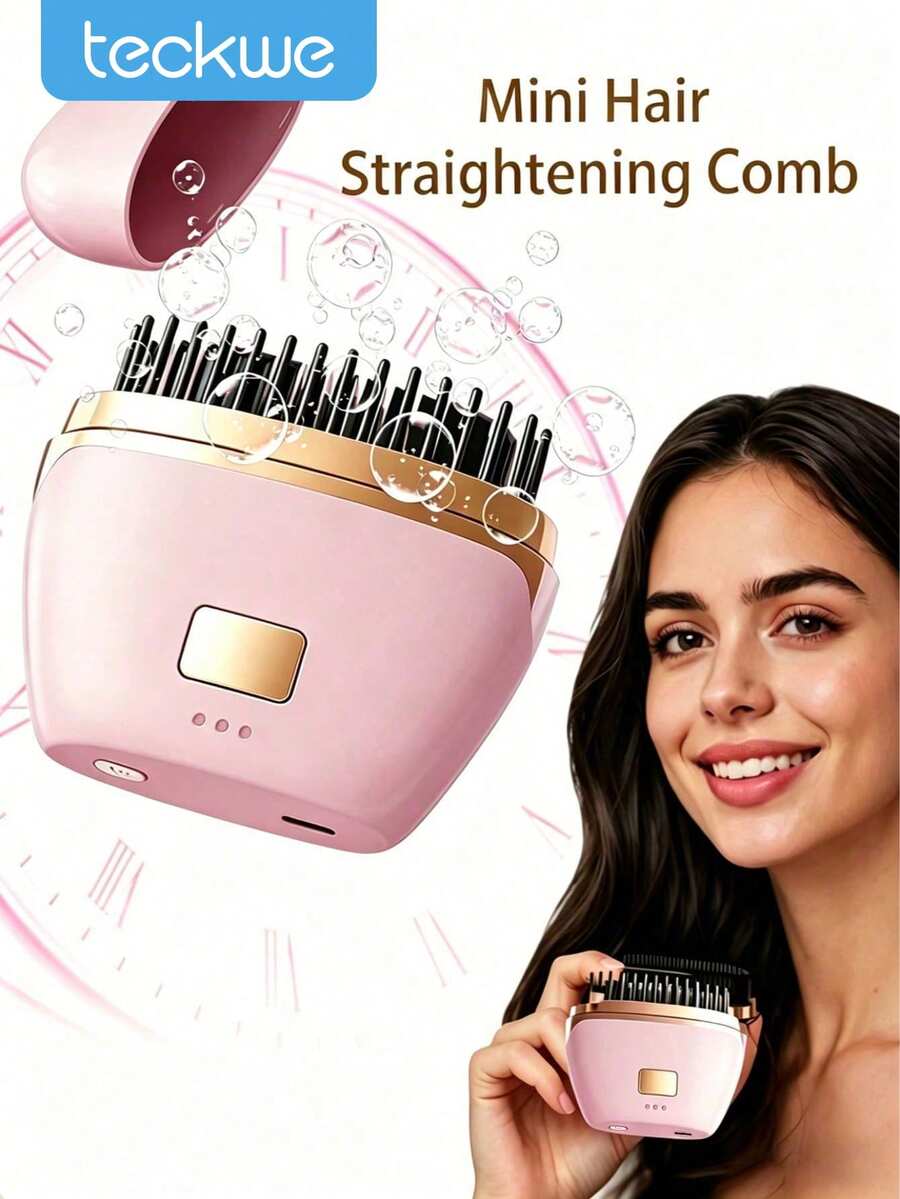 Teckwe 1pc Mini Wireless Hair Dryer, With 3 Temperature Settings, Anti-Scald Design, Rechargeable, Portable; Suitable For Home Use, Business Trips, And Daily Makeup; Equipped With A 1500mAh Battery, The Product Does Not Include A Charging Cable.