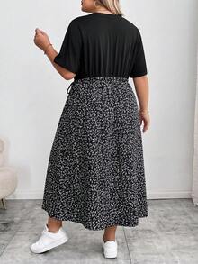 SHEIN CURVE+ 大尺碼女裝時尚休閒波希米亞風，適合工作、度假、商務穿著，2026秋冬 22W - 黑色 - 查看 2