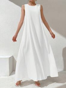 Al Najma 女款純色圓領休閒無袖阿拉伯風洋裝 - 彩色 - 查看 10