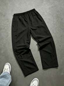 Gym Rark Men's Contrast Trim Sports Long Pants - Black - View 2