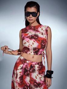 MERLEAU-F Women's Modern Pink Leopard Print Tank Top Elegant Classic Luxury Business Casual Sports Fall Party Going Out Office Wear - Multicolor - View 1