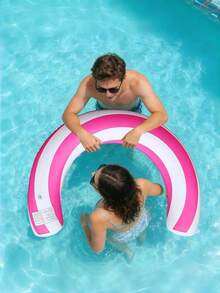 2pcs New Style Striped U-Shaped Inflatable Swim Ring, Arch Ergonomic Pool Float, Thickened PVC Floating Device, Summer Essential Water Float For Pool Entertainment - Multicolor - View 7