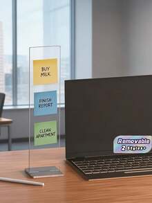 1PC Removable Transparent Acrylic Memo Board With Stand For Computer Screen Message Board Desktop Two Colors Option Back To School Office Desk Accessory Home Gift - A - View 1