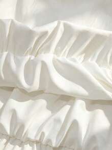 Resyla New Women's Casual Loose Slimming Ruched Bud Short Sleeve Blouse - White - View 6