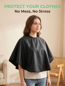 4/5 Peças Capa de Cabelo Ampliada para Enrolar, Tingir e Condicionamento Profundo, Capa de Cabelo à Prova d'Água para Salões de Beleza e Ferramentas de Penteado - Preto - Visão 2