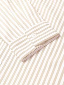 Manfinity Homme Men's Woven Minimalist Blue & White Striped Shirt - Yellow - View 5