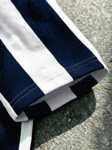 Manfinity EMRG Camisa polo de verano casual con bloques de color y rayas para hombre - Multicolor - Ver 6
