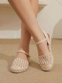 Styleloop Fashion Apricot Hemp Rope Bottom Women's Flat Sole Shoes Comfortable And Breathable Commuting Suitable For Outdoor Vacation Travel Beach Shopping Dail - Apricot - View 8