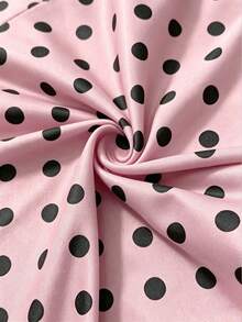 Maweii Plus Size Women Polka Dot Print Cropped Halter Tank Top And 3/4 Length Leggings Sexy Cute 2-Piece Set Vacation Dusty Pink Summer - Pink - View 5