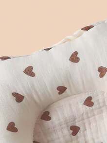 1pc Bear Baby U-Shaped Small Pillow, Spring/Summer/All Seasons, Non-Elastic, Soft & Breathable, Anti-Flat Head Neck Support Pillow, Sweat-Absorbent, Washable, 20*23cm - Chocolate Brown - View 8