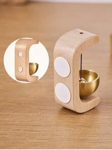 1PC Natural Wooden Wind Powered Doorbell Chime With Calming Soothing Sound Wind Alert Bell For Entryway Porch Garden Rustic Farmhouse Home Decor Valentine Day Gift For Couples Door Hanging Ornament - multicolor - View 4